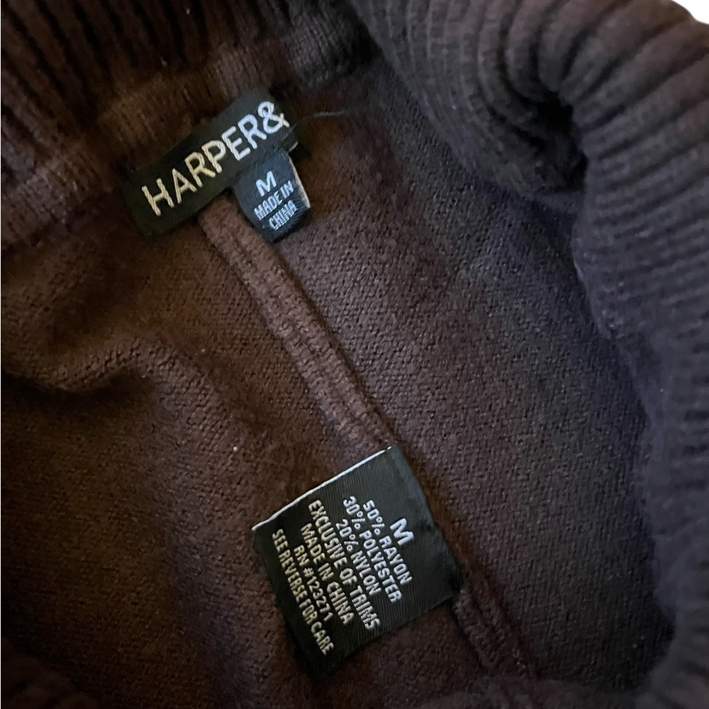 Harper & Ivy Chocolate Brown Flare Sweater Pants Size Medium - Picture 3 of 5